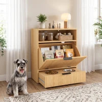 Station de nourriture pour chien, rangement pour nourriture, 2 bols rétractables