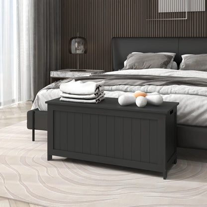 Storage Trunk, Modern Entryway Bench with Side Handles, Black Storage Ottomans & Benches at Gallery Canada