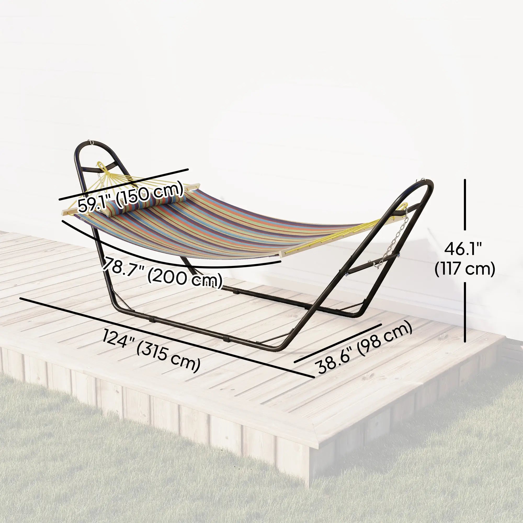Heavy Duty Camping Hammock With Stand, Detachable Pillow, 264 lbs Capacity, Multicolor Hammocks with Stand at Gallery Canada