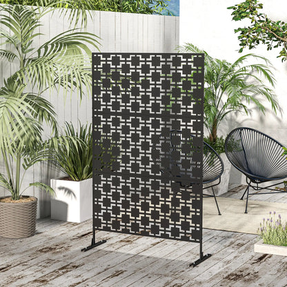 6.5FT Metal Privacy Screen, Grid Style, Outdoor Divider, Black Side Awnings at Gallery Canada