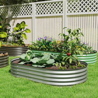 5' x 3' x 1' Outdoor Planter Box, Galvanized Raised Garden Bed, Silver Raised Garden Beds at Gallery Canada