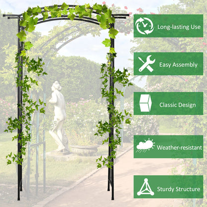 7Ft Garden Arbor, Wedding Arch, Scrollwork Trellis, Black Garden Arches at Gallery Canada