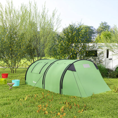 3-4 Person Camping Tent, 2 Rooms, 3000mm Waterproof, Dark Green Camping Tents at Gallery Canada