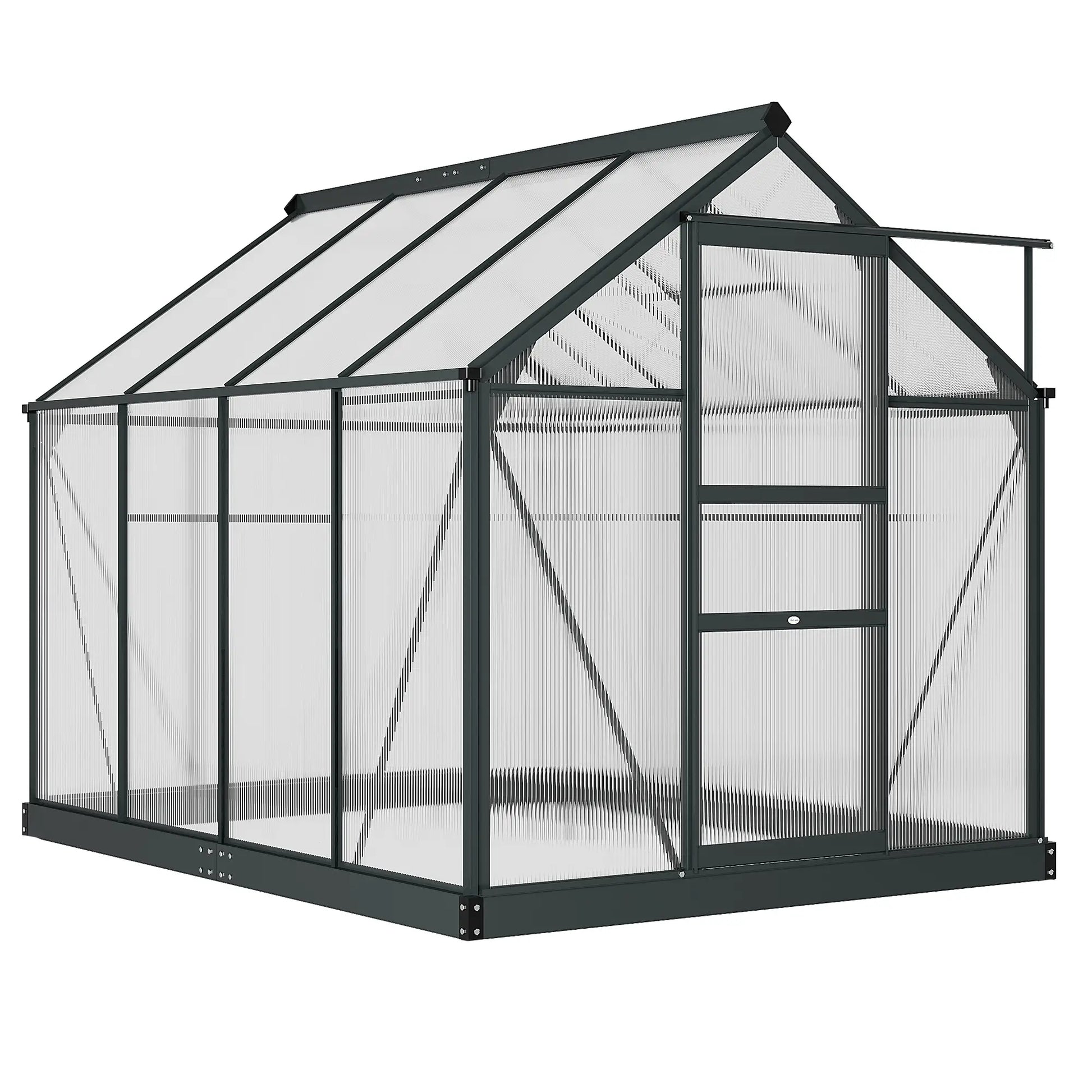 Greenhouse Garden, Outdoor Kit, PC Board Sliding Door, 6.2' x 8.3' x 6.6', Grey Walk In Greenhouses Grey, Clear at Gallery Canada