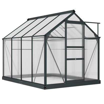 Greenhouse Garden, Outdoor Kit, PC Board Sliding Door, 6.2' x 8.3' x 6.6', Grey Walk In Greenhouses Grey, Clear at Gallery Canada