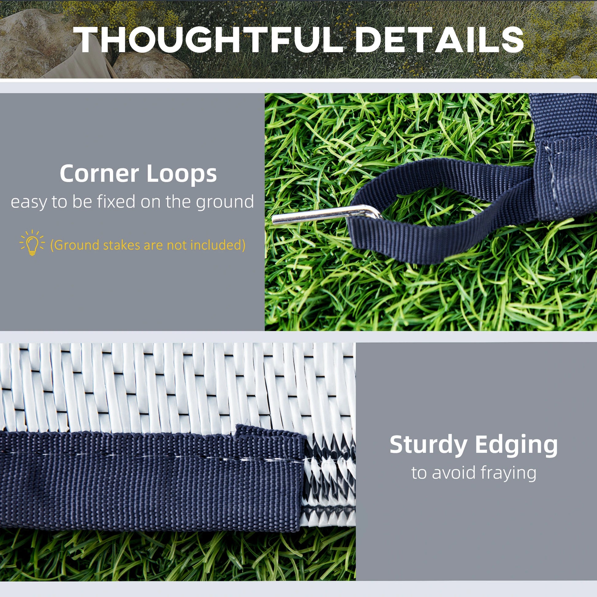 9'x12' Reversible Outdoor RV Rug, Patio Mat, Dark Blue Outdoor Reversible Rugs at Gallery Canada