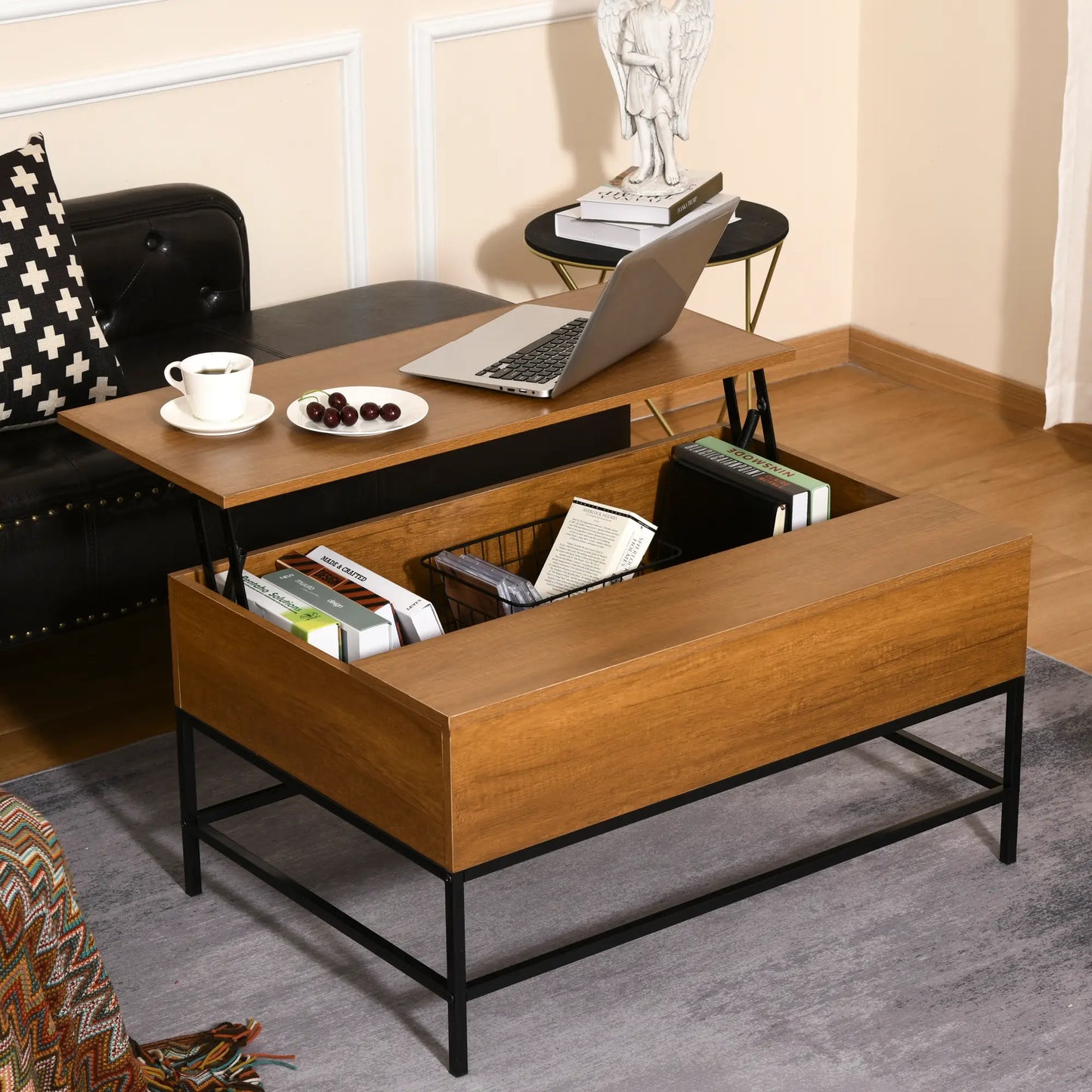 Lift Top Coffee Table, Hidden Storage, Living Room, Teak Coffee Tables at Gallery Canada
