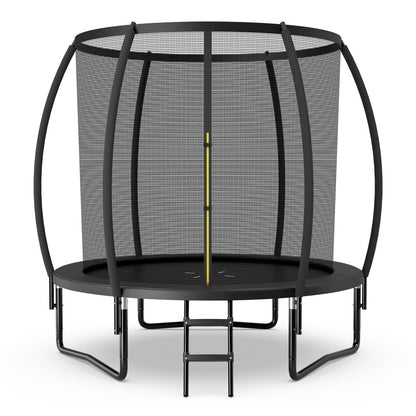 10 Feet ASTM Approved Recreational Trampoline with Ladder, Black Trampolines Black at Gallery Canada