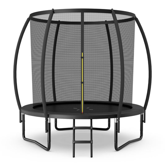 10 Feet ASTM Approved Recreational Trampoline with Ladder, Black Trampolines Black at Gallery Canada