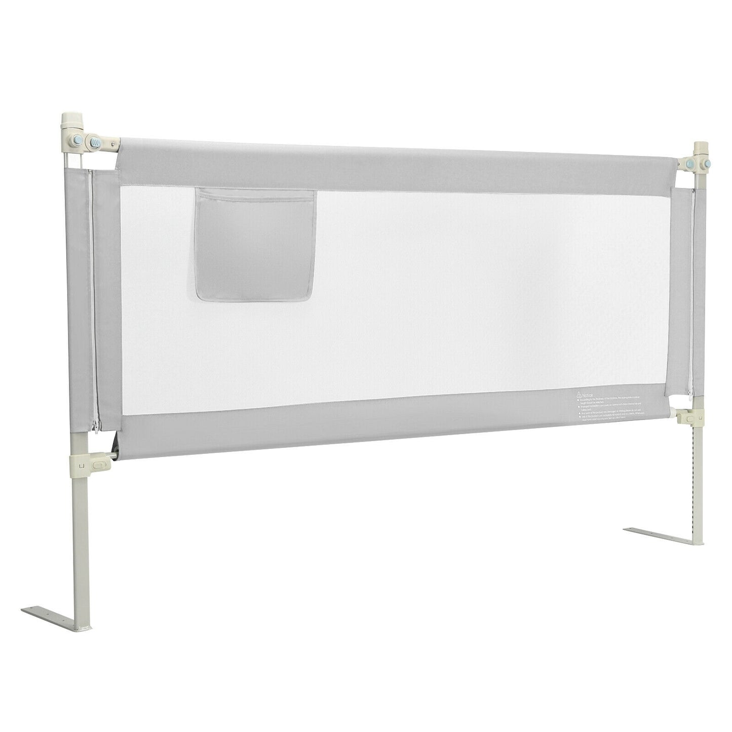 69.5 Inches Toddler Bedrail, Anti-Collision Cotton, Side Pocket, Gray Bed Rails at Gallery Canada