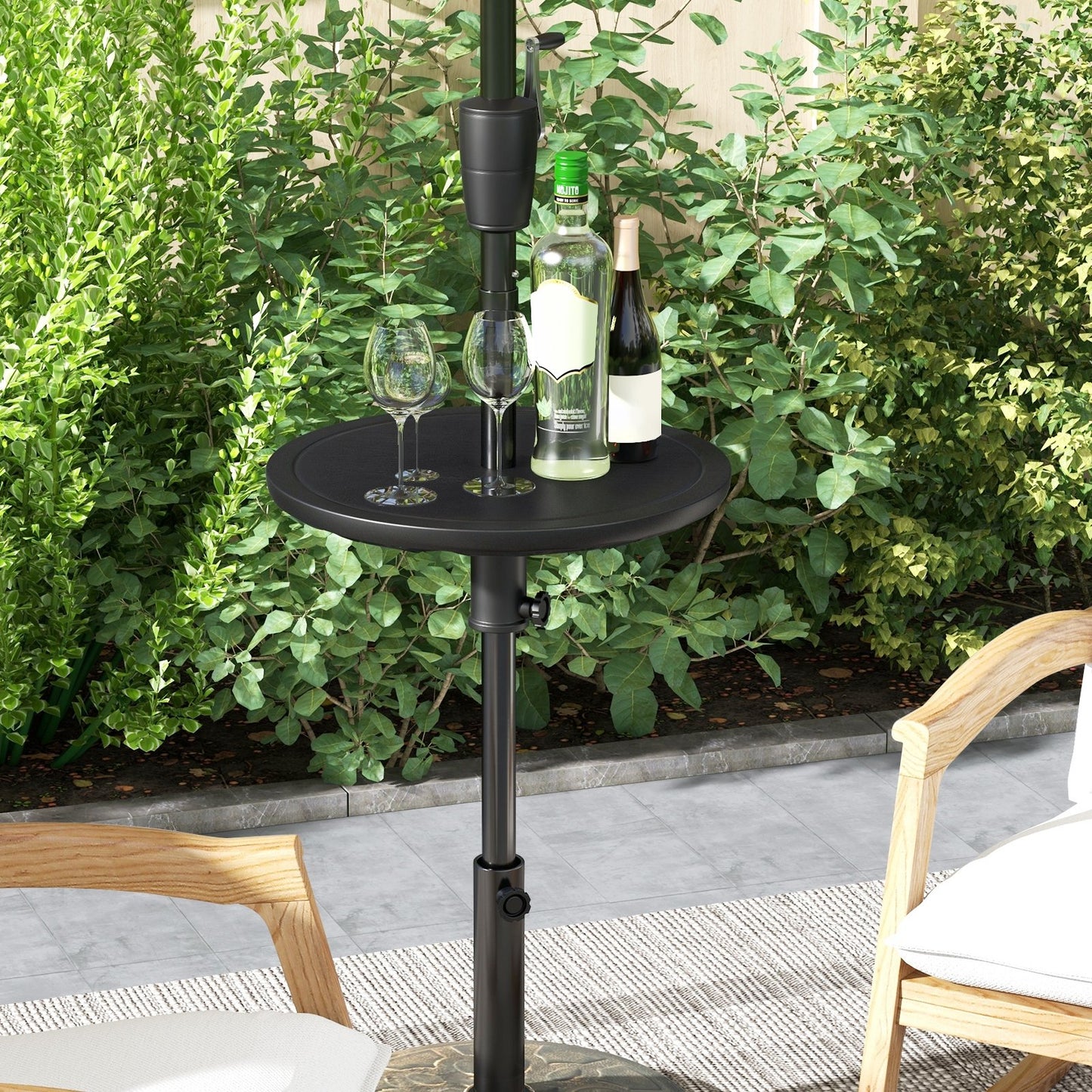 20 Inches Outdoor Adjustable Umbrella Table with 1.5 Inches Umbrella Hole, Black Outdoor Umbrella Bases at Gallery Canada