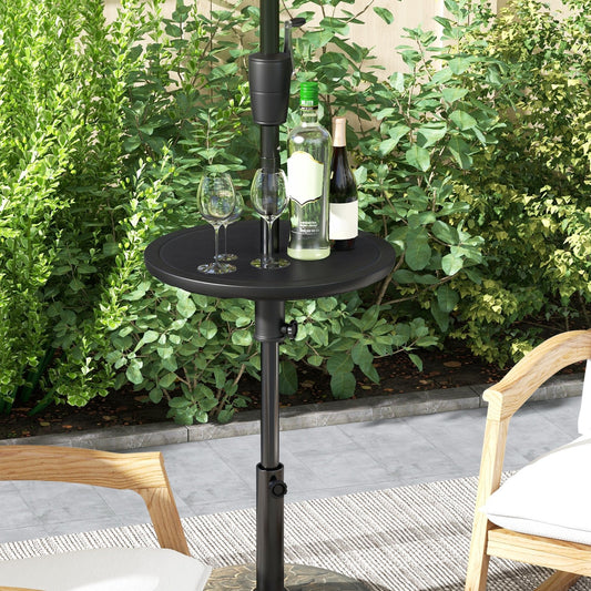 20 Inches Outdoor Adjustable Umbrella Table with 1.5 Inches Umbrella Hole, Black Outdoor Umbrella Bases Black at Gallery Canada