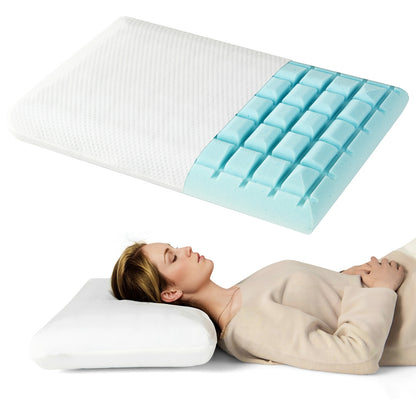 Gel Memory Foam Pillow Set, 2 Pack, 3D Cooling, White
