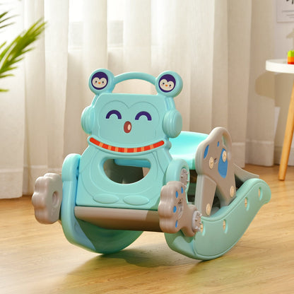 4-in-1 Rocking Horse Slide Set, Blue Climbers & Slides at Gallery Canada