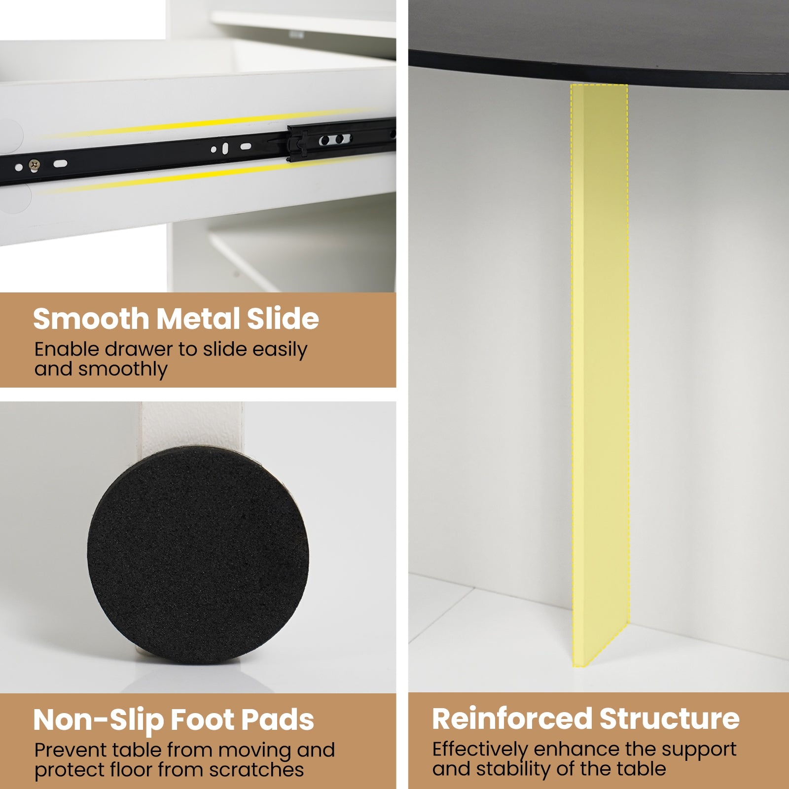 Modern Reception Desk Front Counter Desk with Oval Tabletop, Black Computer Desks at Gallery Canada