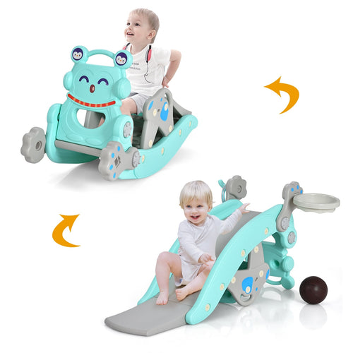 4-in-1 Rocking Horse Slide Set, Blue