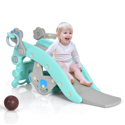 4-in-1 Rocking Horse Slide Set, Blue Climbers & Slides at Gallery Canada