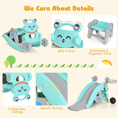 4-in-1 Rocking Horse Slide Set, Blue Climbers & Slides at Gallery Canada