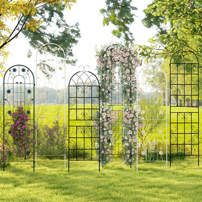 4 Pack 71 x 20 Inches Metal Garden Trellis for Climbing Plants, White Decorative Fencing & Flooring at Gallery Canada