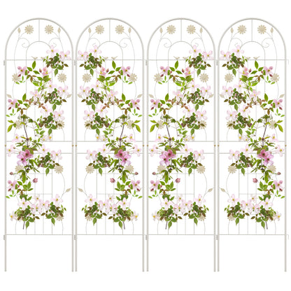 4 Pack 71 x 20 Inches Metal Garden Trellis for Climbing Plants, White Decorative Fencing & Flooring White at Gallery Canada