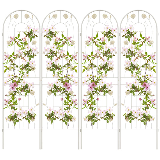 4 Pack 71 x 20 Inches Metal Garden Trellis for Climbing Plants, White Decorative Fencing & Flooring White at Gallery Canada