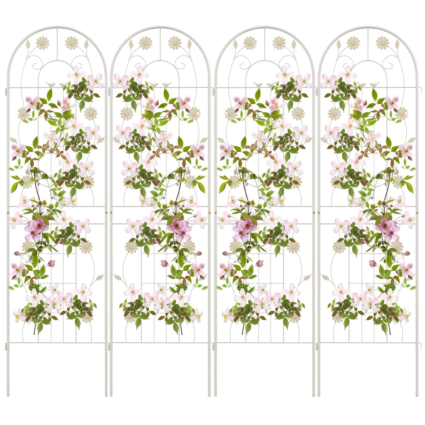 4 Pack 71 x 20 Inches Metal Garden Trellis, White Decorative Fencing & Flooring White at Gallery Canada