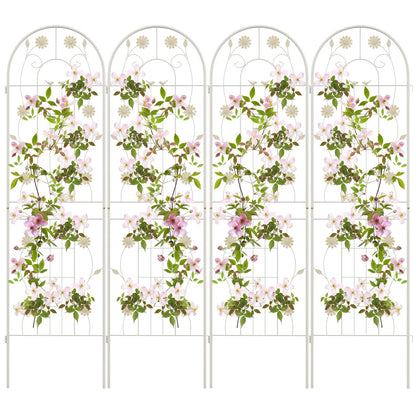 4 Pack 71 x 20 Inches Metal Garden Trellis, White Decorative Fencing & Flooring White at Gallery Canada