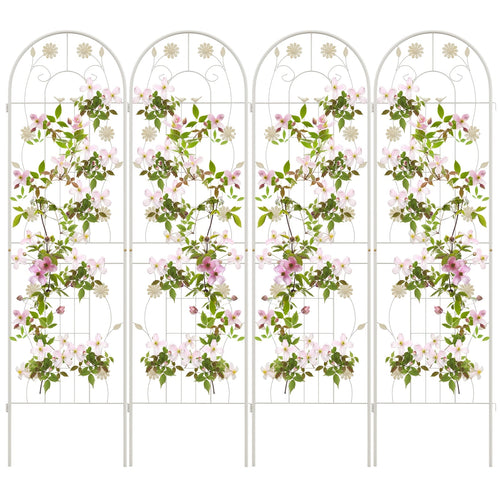 4 Pack 71 x 20 Inches Metal Garden Trellis, White