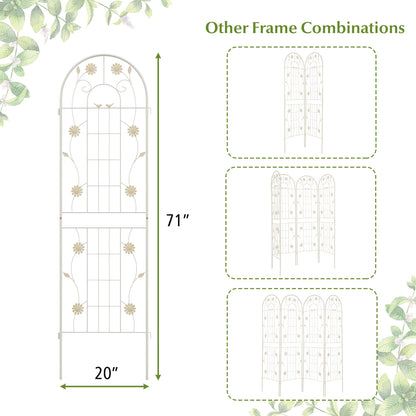 4 Pack 71 x 20 Inches Metal Garden Trellis for Climbing Plants, White Decorative Fencing & Flooring at Gallery Canada