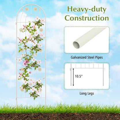 4 Pack 71 x 20 Inches Metal Garden Trellis for Climbing Plants, White Decorative Fencing & Flooring at Gallery Canada