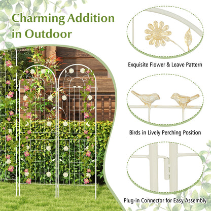 4 Pack 71 x 20 Inches Metal Garden Trellis for Climbing Plants, White Decorative Fencing & Flooring at Gallery Canada