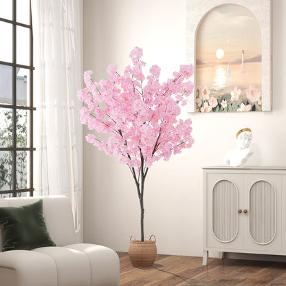 6.5 FT Tall Artificial Cherry Blossom Tree with 900 Pink Flowers, Pink Faux Plants at Gallery Canada