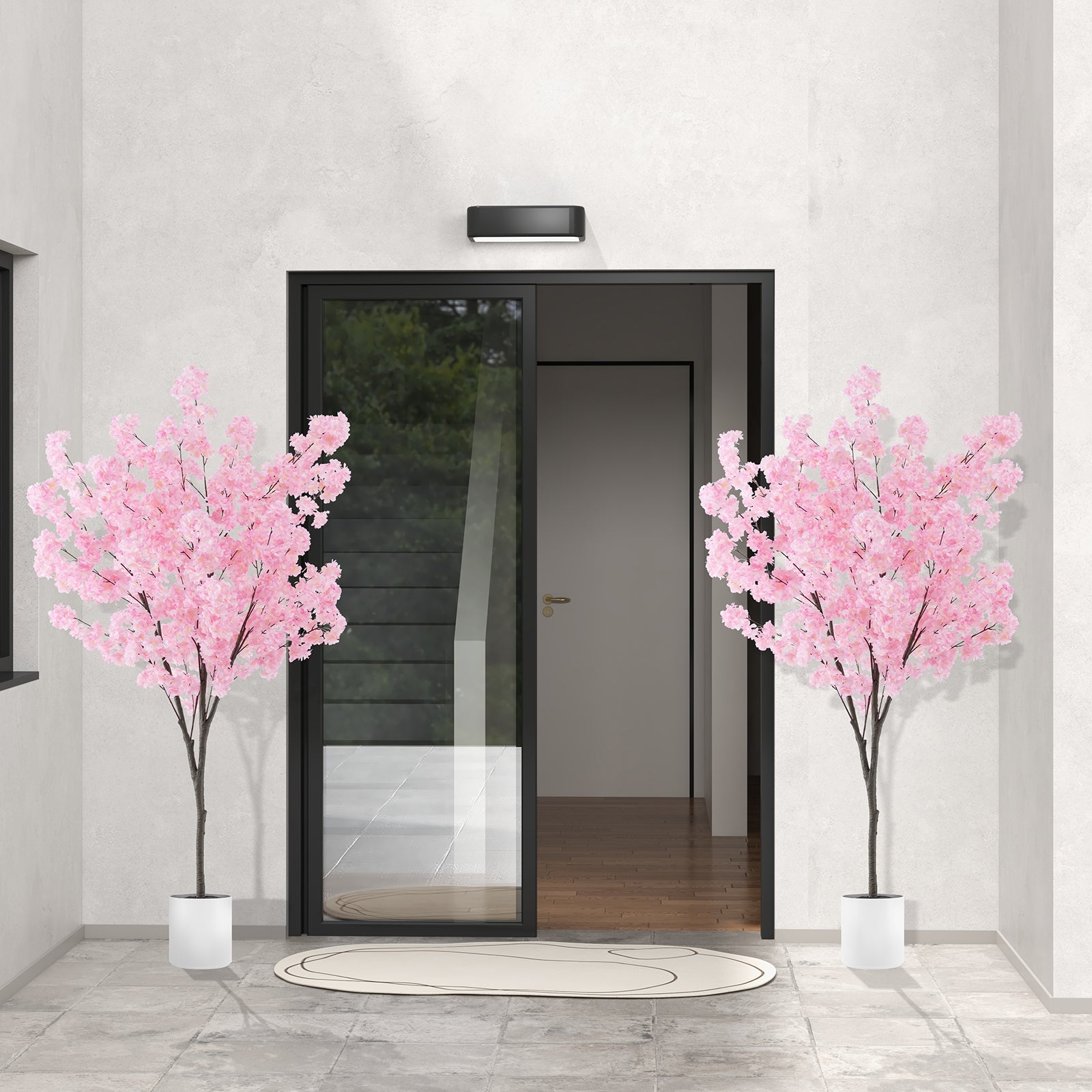 6.5 FT Tall Artificial Cherry Blossom Tree with 900 Pink Flowers, Pink Faux Plants at Gallery Canada