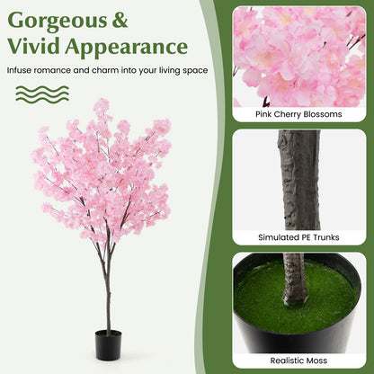 6.5 FT Tall Artificial Cherry Blossom Tree with 900 Pink Flowers, Pink Faux Plants at Gallery Canada