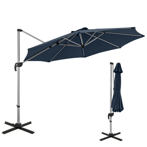11 FT Outdoor Patio Umbrella, 360 Rotation Adjustable Tilt, Navy