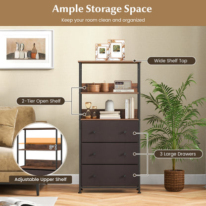 Chest of Fabric Drawer with 3 Folding Fabric Drawers and Anti-tipping Devices, Brown Cabinets & Chests at Gallery Canada