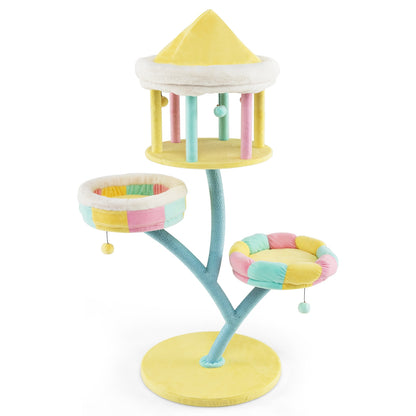 Multi-Layer Cat Tree, 2 Removable Perches, Scratching Posts Cat Trees Condos & Scratchers at Gallery Canada