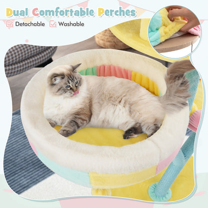 Multi-Layer Cat Tree with 2 Removable Perches Scratching Posts, Color Cat Trees Condos & Scratchers at Gallery Canada