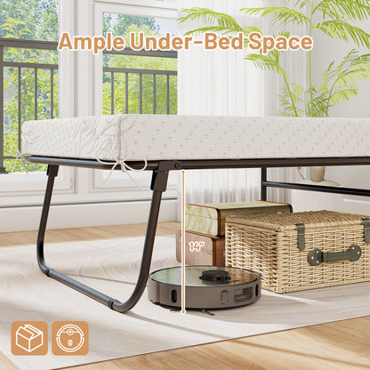 75 x 31 Inch Folding Bed with Mattress Cot Size with Memory Foam, White Folding Beds at Gallery Canada