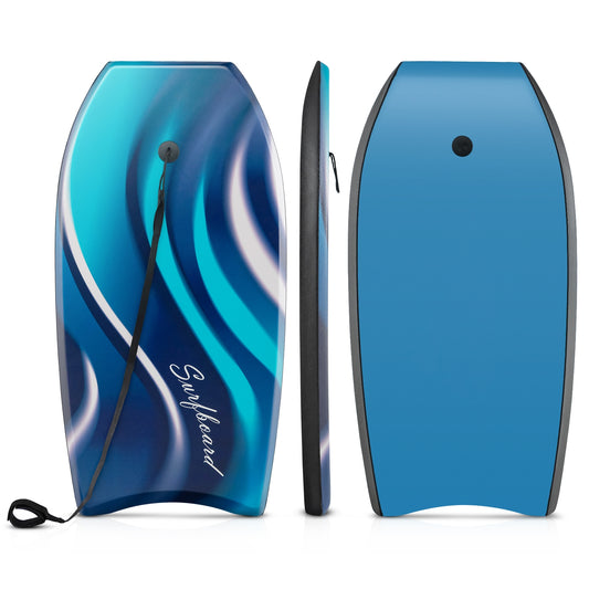 33/37/41 Inches Lightweight Body Board, EPS Core XPE Deck HDPE Bottom, Blue Surfing Blue at Gallery Canada