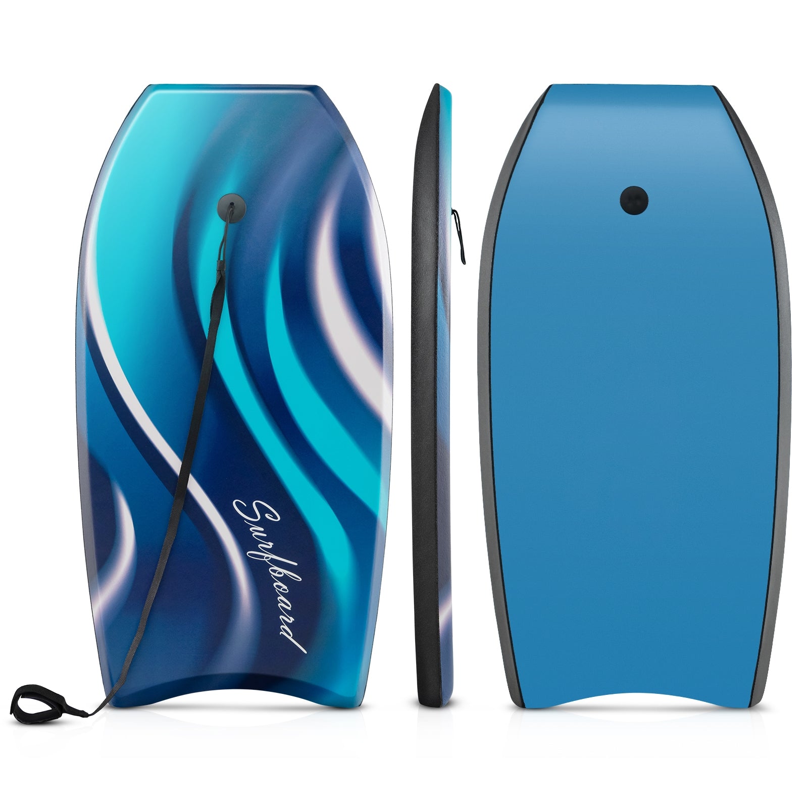 33/37/41 Inches Lightweight Body Board, EPS Core XPE Deck HDPE Bottom, Blue Surfing Blue at Gallery Canada