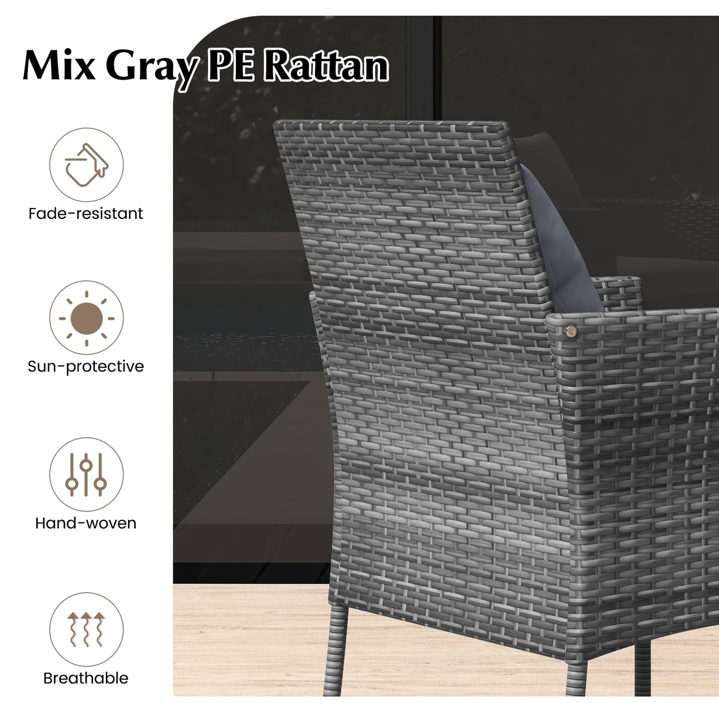 3-Piece Patio Set, Cushioned Chairs, Tempered Glass Table, White Patio Conversation Sets at Gallery Canada
