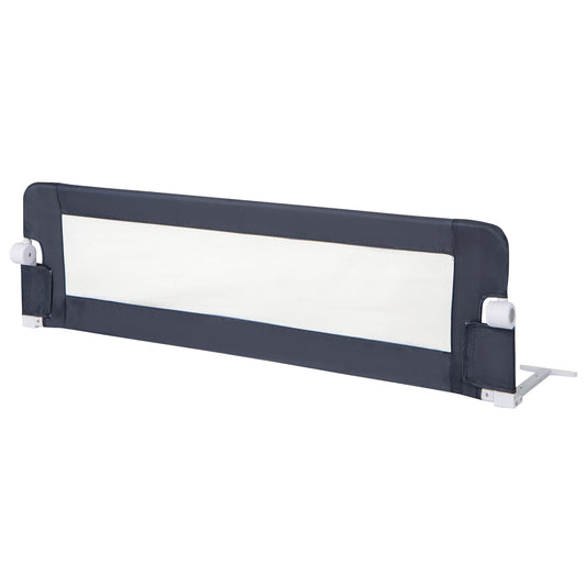 60-Inch Foldable Bed Rail, Swing Down Baby Guard, Adjustable Safety Strap, Grey