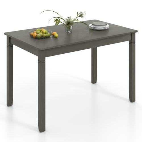 48-Inch Wooden Dining Table for 4 People Rectangular Kitchen Table with Rubber Wood Legs, Gray
