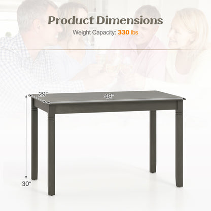 48-Inch Wooden Dining Table for 4 People Rectangular Kitchen Table with Rubber Wood Legs, Gray Dining Tables at Gallery Canada