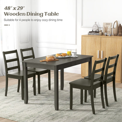 48-Inch Wooden Dining Table for 4 People Rectangular Kitchen Table with Rubber Wood Legs, Gray Dining Tables at Gallery Canada