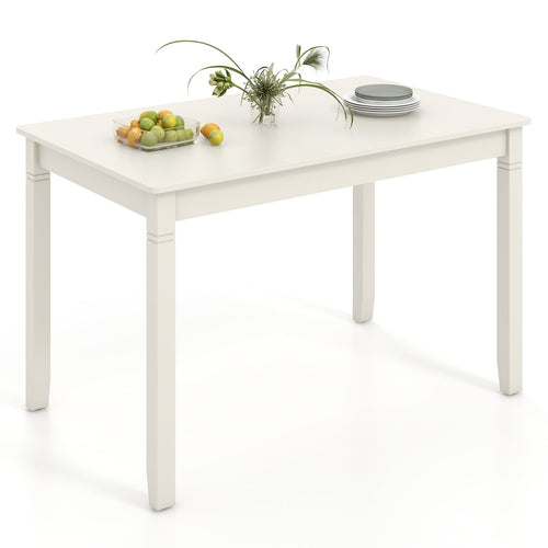 48-Inch Wooden Dining Table For 4, Rectangular Kitchen Table, White