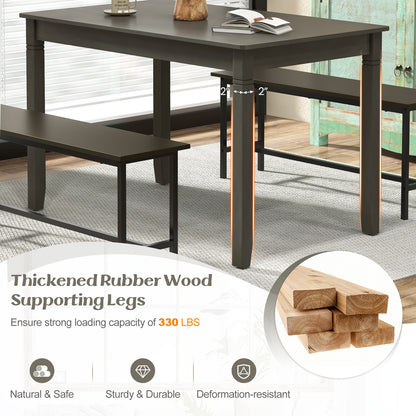 48-Inch Wooden Dining Table for 4 People Rectangular Kitchen Table with Rubber Wood Legs, Gray Dining Tables at Gallery Canada