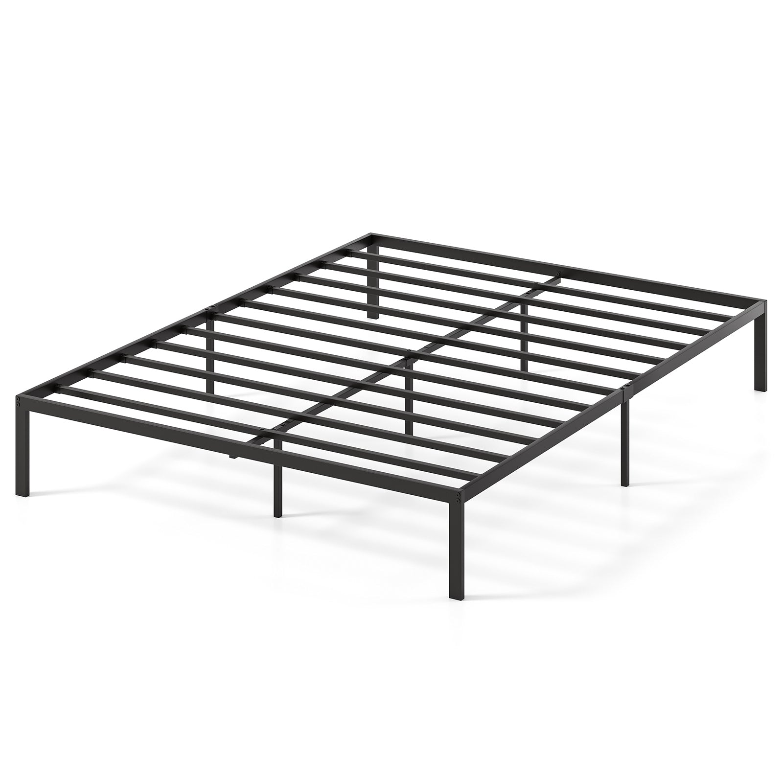 Queen Size Metal Bed Frame, Heavy Duty Support Slats, Black Simple Bed Frame at Gallery Canada