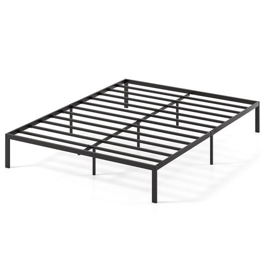 Queen Size Metal Bed Frame, Heavy Duty Support Slats, Black Simple Bed Frame Black at Gallery Canada